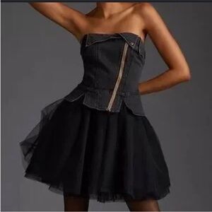 NWT Pilcro Strapless Tulle Mini Dress Size 6 Anthropologie
